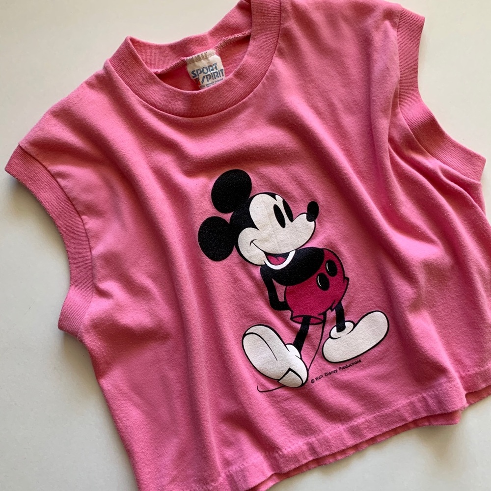 *SOLD* Perfect pink vintage Micky crop top